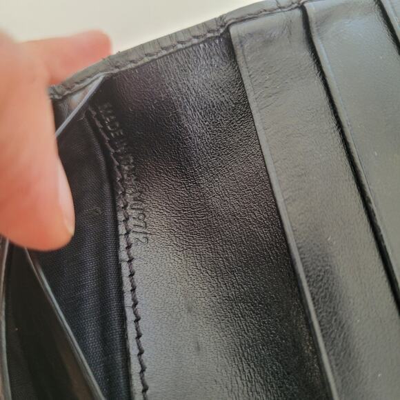 Celine Macadam Vintage Wallet Purse Leather Black Bifold ID Medium Compact Logo - Picture 6 of 13